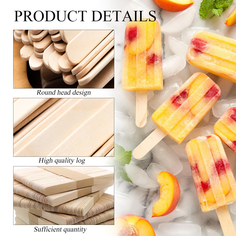2000 palitos de helado, palitos de madera de 4.5 pies, palitos de paletas de madera multiusos, palitos de helado para diseños creativos o manualidades, proyectos de arte en el hogar
