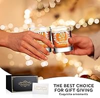 Vista 6 de Perfectinsoy Juego de regalo de cristal de whisky de 20 años, regalo de boda para mamá, papá, abuelos, alma gemela, pareja, regalos de 20 años