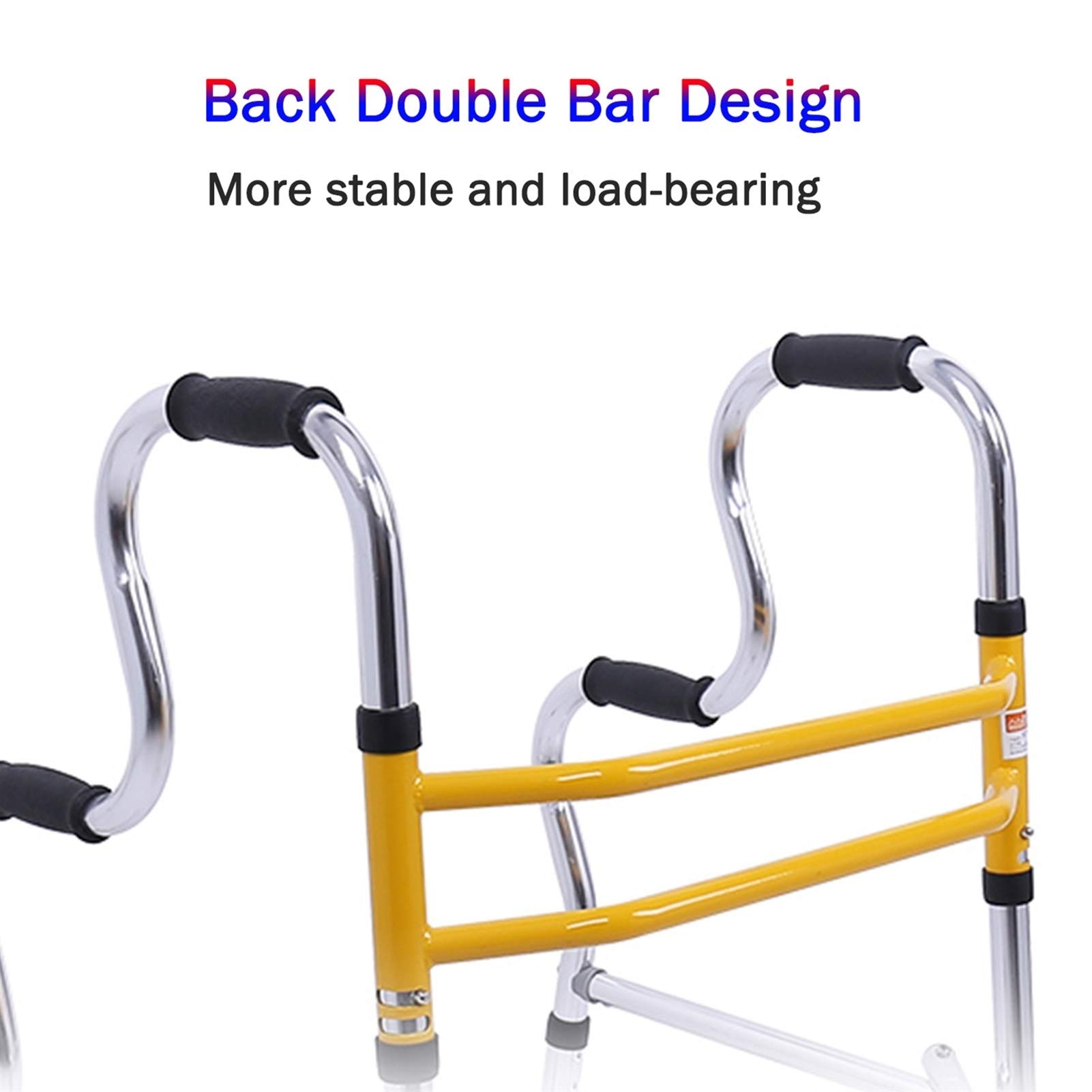 Andador Plegable Regolable En Altura, Andador para Ancianos con Cesta, Ligero Y Resistente, Ideal para Uso Interior Y Exterior (Walker+2 Wheels+Seat)