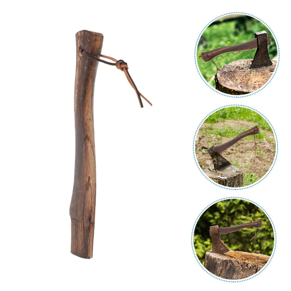 Manche de Hache en Bois Mini, Lot de 2, Marron Café, sans Bavures