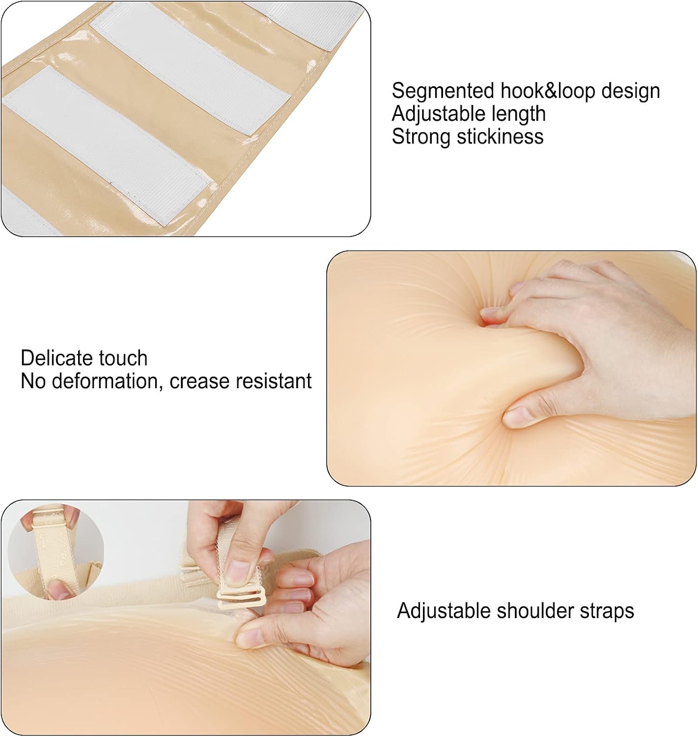 Fake Pregnant Belly, Adjustable Skin Color Silicone Artificial Fake Belly Double Shoulder Strap, Breathable False Pregnancy Belly for Actor Performance Props, Screen Performance, Advertising(01)