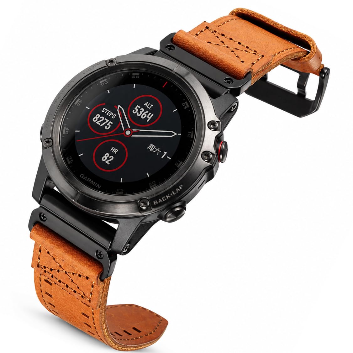 SMITHA Bracelet de montre en cuir compatible avec Garmin, QuickFit 20 22 26 mm, bracelet de rechange en cuir pleine fleur pour Fenix 9/8/7/6/5, Epix, Forerunner, Instinct, Tactix, Enduro, Descent