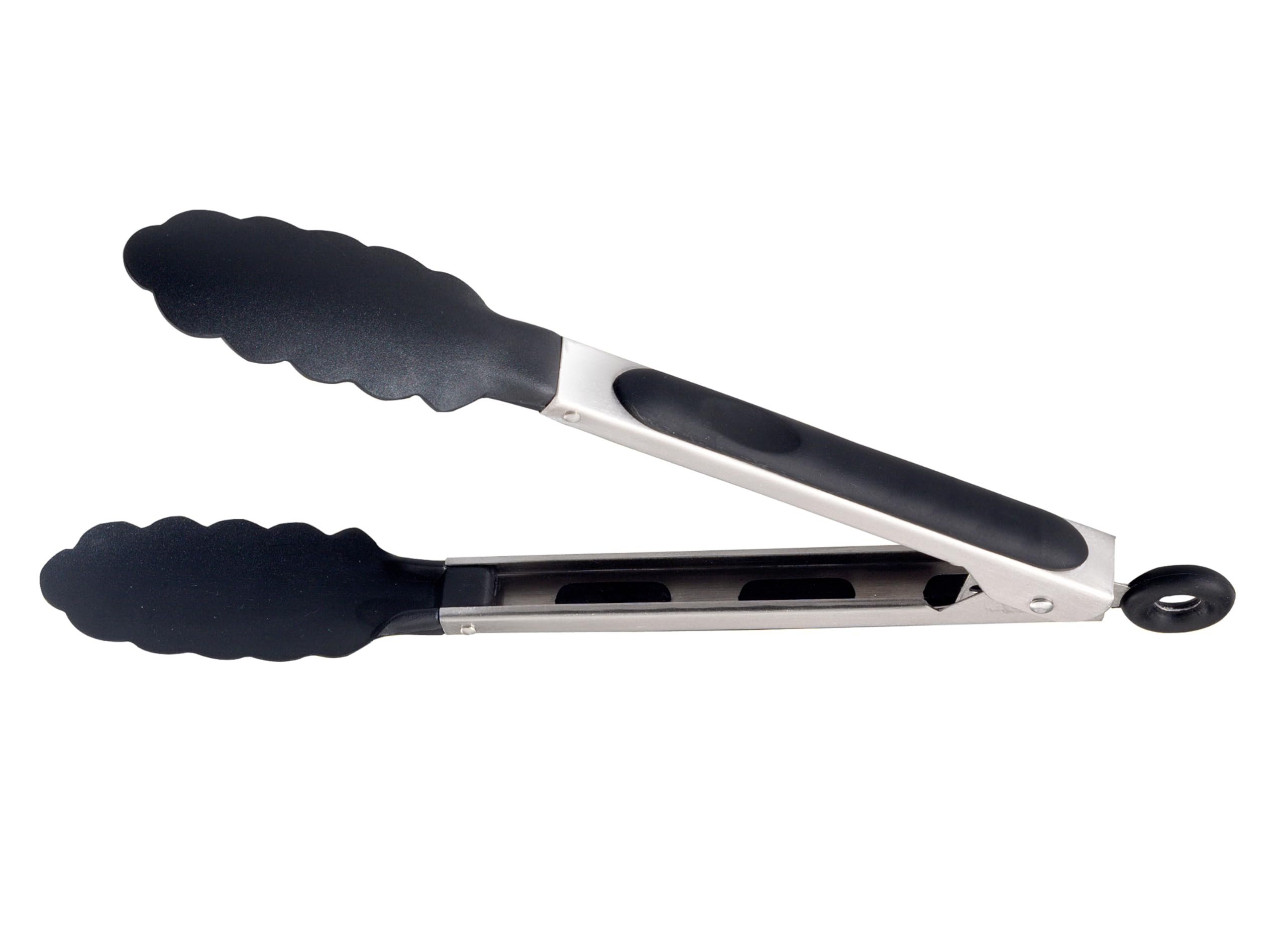 ELO 40501 Zipp Zapp Kochzange 27 cm Servierzange universell einsatzbar hitzebeständiges Nylon satiniert Silber / Schwarz