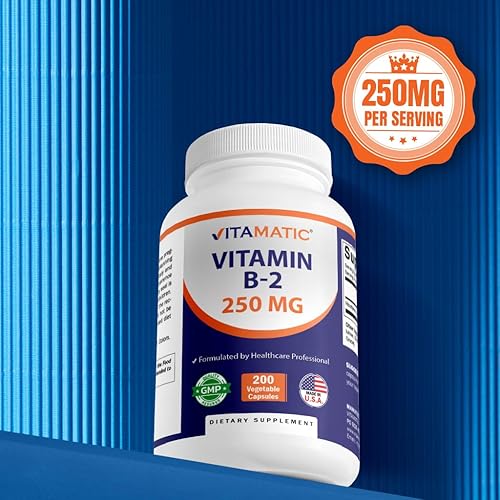 Miniatura 7 de Vitamatic Vitamina B2 (riboflavina) 250 mg 200 cápsulas - Apoya la energía celular y la producción de glóbulos rojos