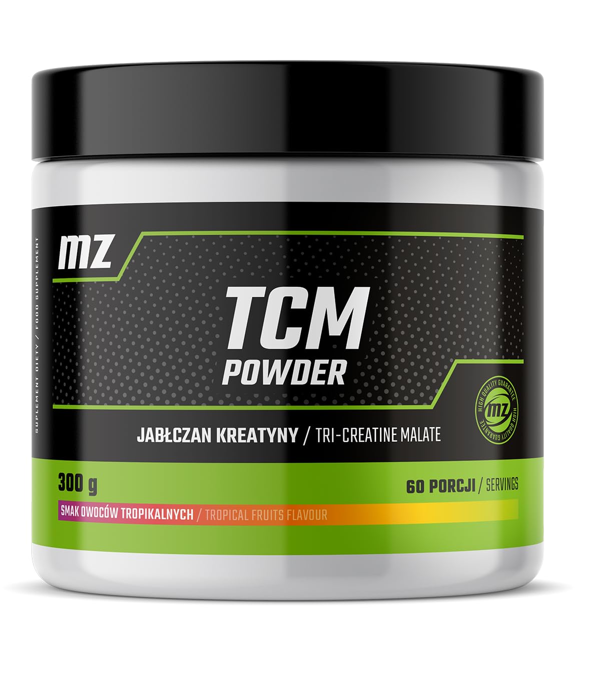 TCM Powder 300g - Creatine Malate 5000 mg per Serving - 60 Servings per Pack - Tropical Fruits Flavour -Diet Supplement for Enhanced Physical Performance - by MZ