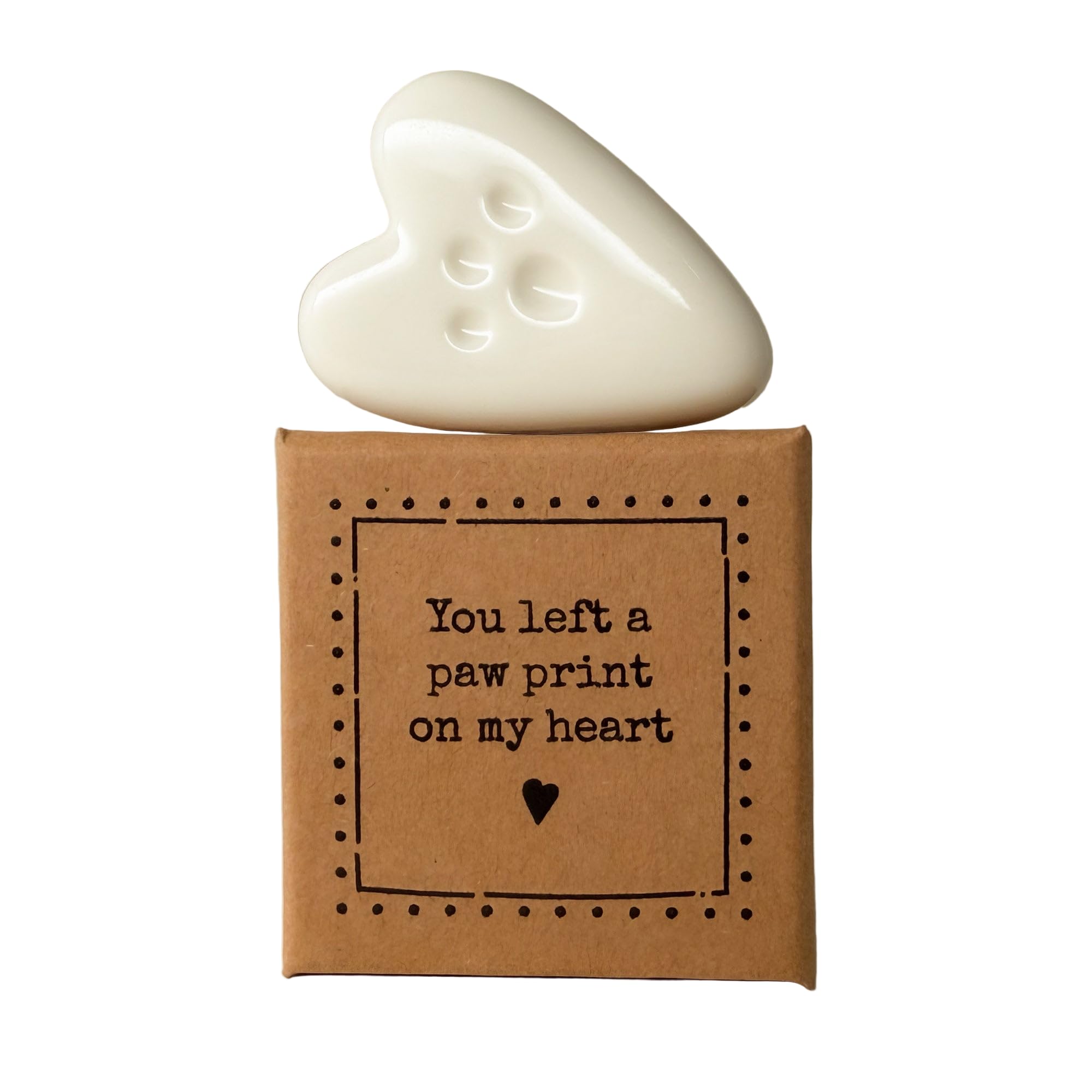 Image Industry You Left A Paw Print On My Heart – Tiny Little Gifts – Paw Print Ceramic Heart Keepsake in Small Gift Box – Pet Memorial Sentimental Gift