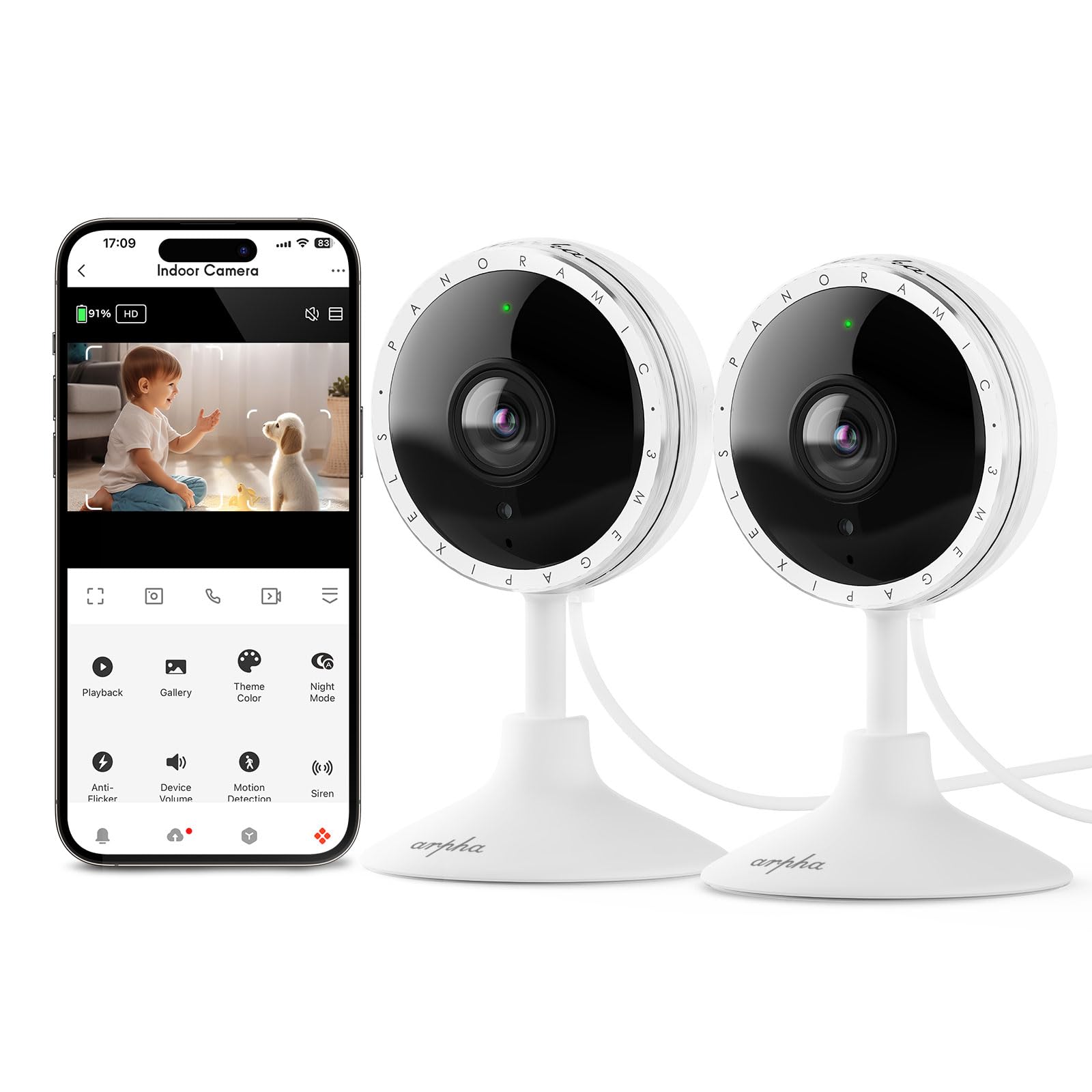 Photo 1 of ***** SEALED BY COMPANY****** ARPHA 2K Security Indoor Camera with App, WiFi Home Camera Sound Detection PIR Motion Detection, Night Vision 130° 2-Way Talk?Easy to Install