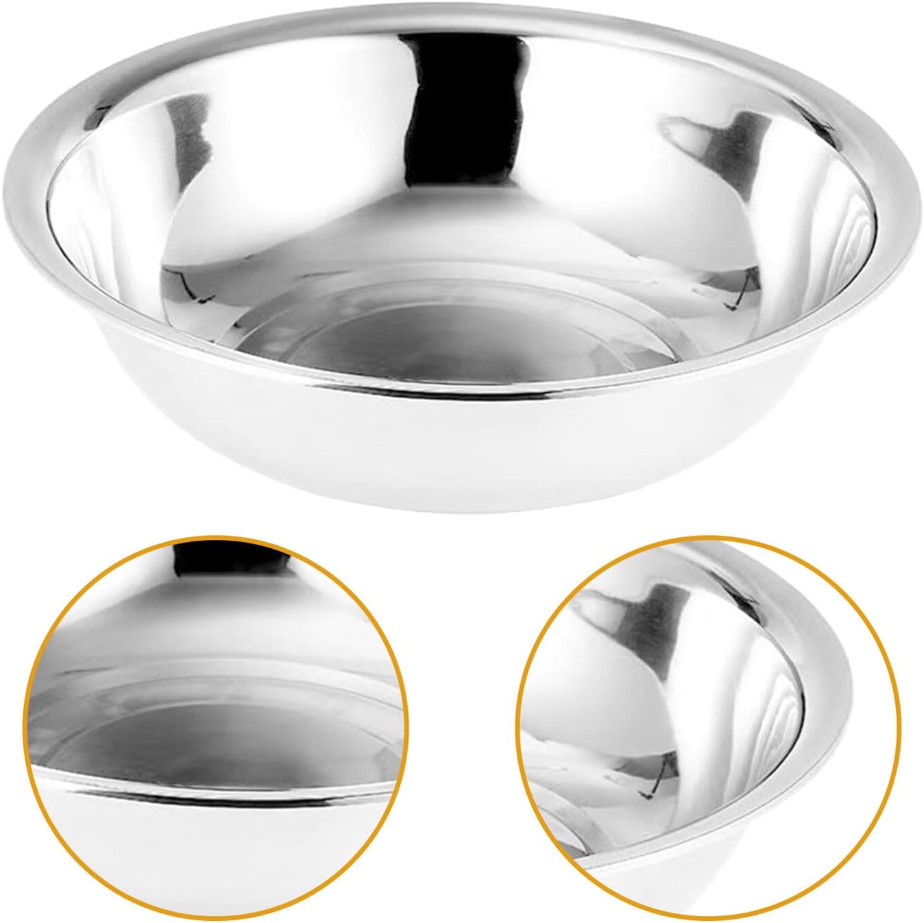 PRETYZOOM Metal Mixing Bowls Stainless Steel Basin 14 Inch Large Mixing Bowl Portable Dish Tub Foot Soak Tub Washtub Dishpan for Kitchen Bathroom