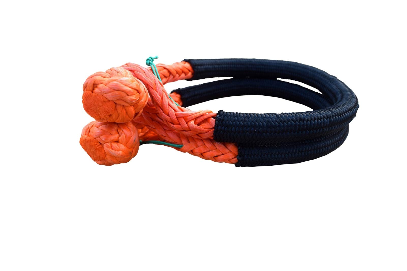 Winch Rope, 2Pack of 10mm*120mm Orange Rope Shackle,3/8inch Synthetic Soft Shackles for Offroad,ATV UTV SUV
