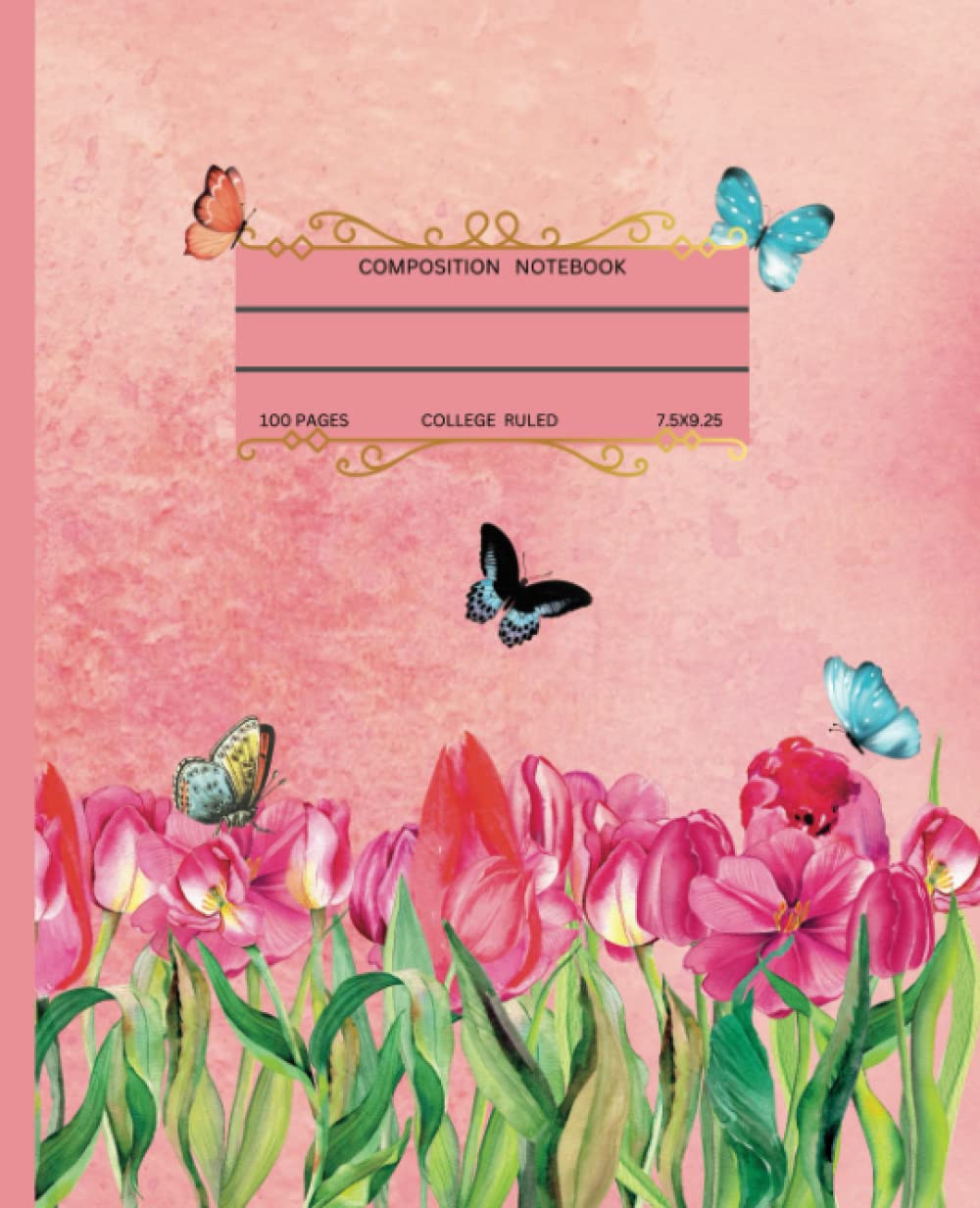Composition Notebook: Aesthetic College Ruled Journal with Vintage Botanical and Butterfly Theme Cover
