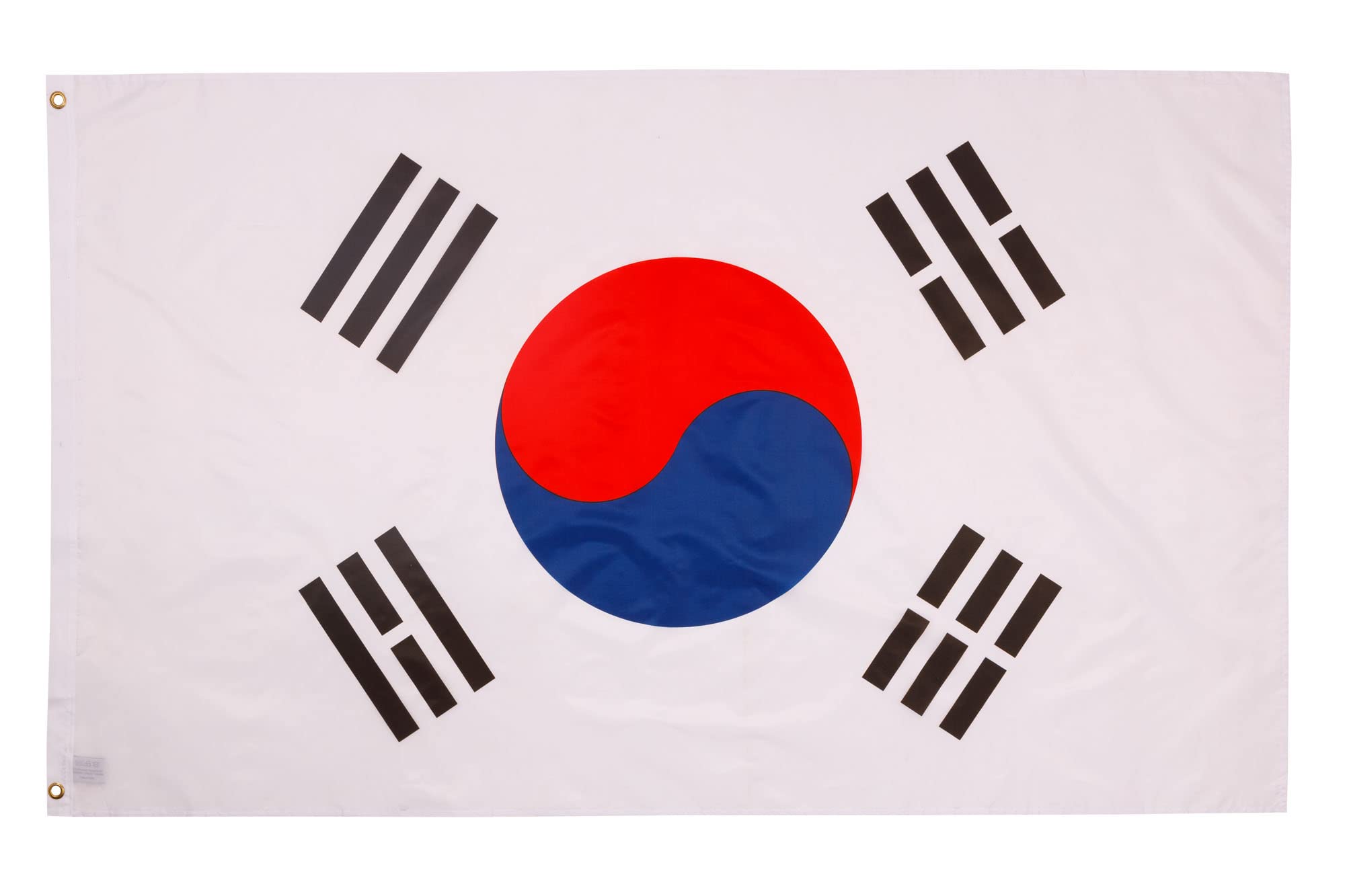 PHENO FLAGS South Korea flag - South Korean flag 3x5ft with brass eyelets - weatherproof national flag for flagpole - 100% polyester – 90x150cm