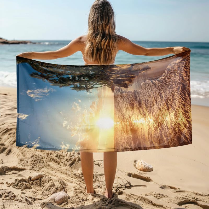 MDKLXIDF Toalla Playa Grande 70x150 cm Playa Toallas de Playa de Microfibra(Adultos y niños), Ligera y de Secado Rápido Toallas Baño para Viajes, Sauna, Gimnasio, Yoga