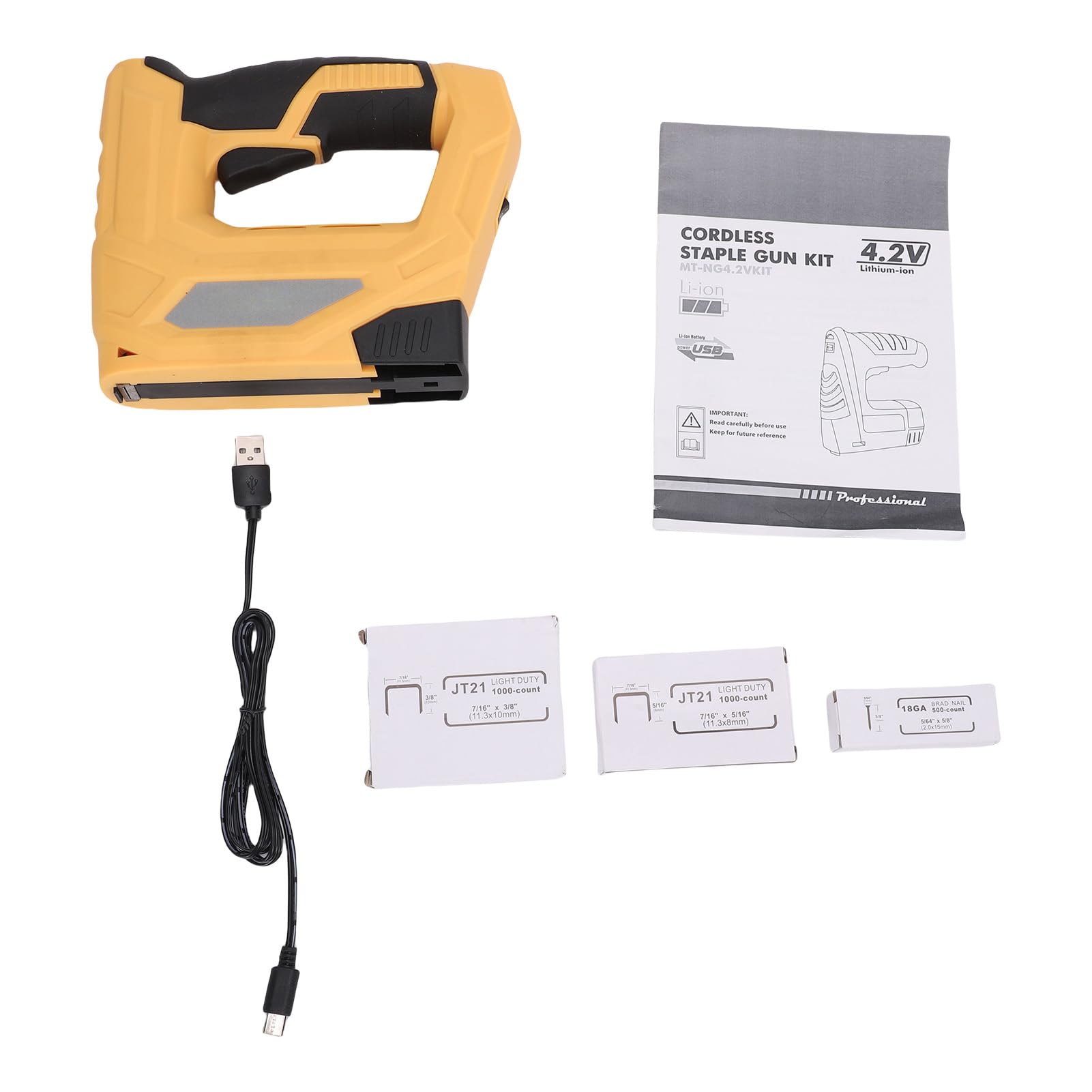 Cucitrice Senza Fili 2 in 1 con 3000 Punti e Chiodi per Uso | Graffatrice elettrica per legno, cucitrice per tappezzeria resistente, pistola sparachiodi ricaricabile da 4,2 V