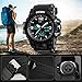 Analog Digital Watch for Men, Waterproof Military Watch with Dual Display Alarm Stopwatch Calendar EL Backlight Sports Wrist Watch for Men (Black)
