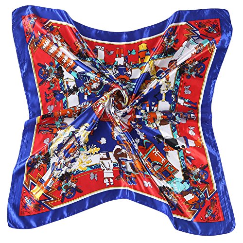 Women's Chinese Retro Prints Large Square Scarf Neckerchief 35