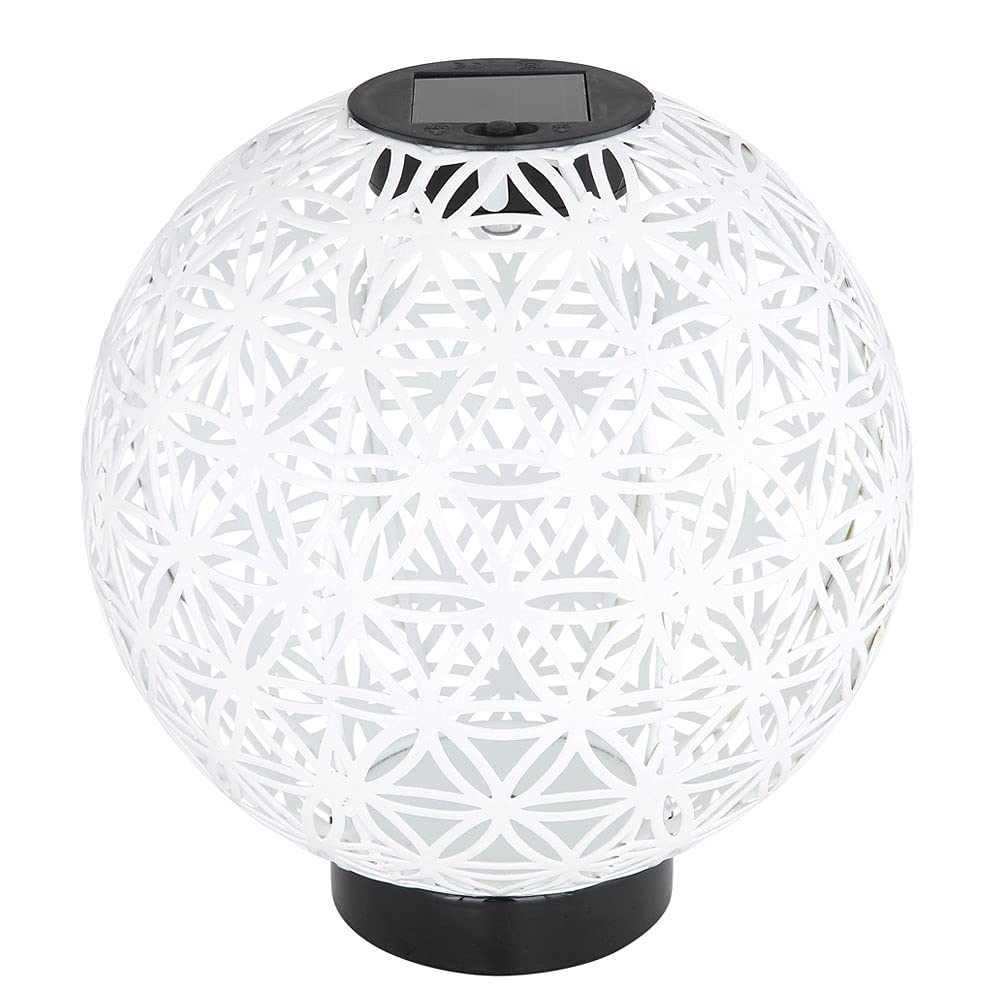 Kugelsolarleuchten für Außen Solarlampe orientalische Kugel LED Gartenkugeln Solar, Beton Optik in weiß Lichteffekt, 1x LED warmweiß, DxH 20x21 cm