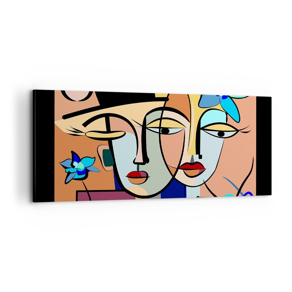 Cuadro Decorativo 100x40cm Moderno Panorámico Abstracto Personas - 5764