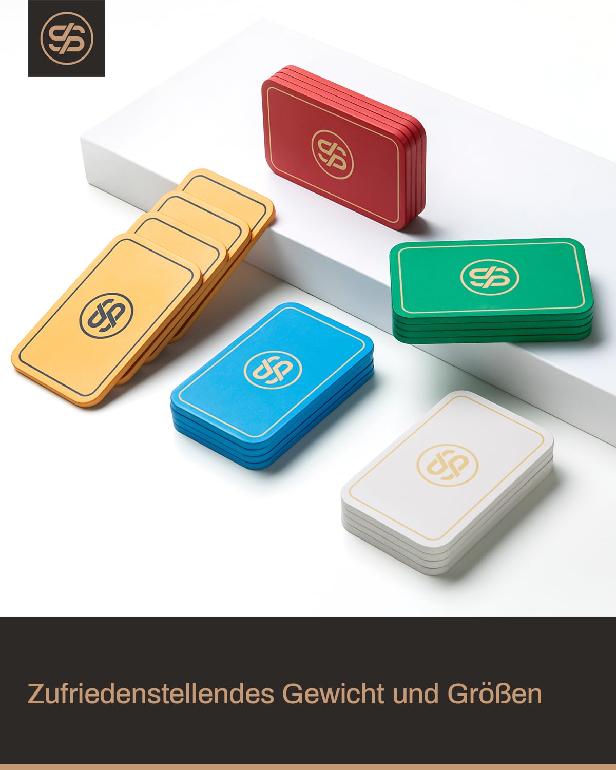 SLOWPLAY Godel Poker-Plaques (rechteckig), Keramikverbund 36 g, 10er-Pack | Keramikverbund in Top-Qualität; 36 g Gewicht; starke Präsenz; matte, glatte Textur; minimalistisches Design