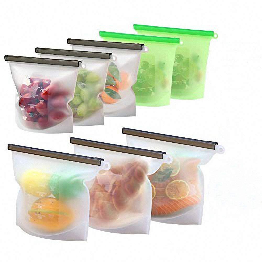 Bolsas de Silicona Reutilizables para Almacenamiento de Alimentos, Bolsas de Silicona