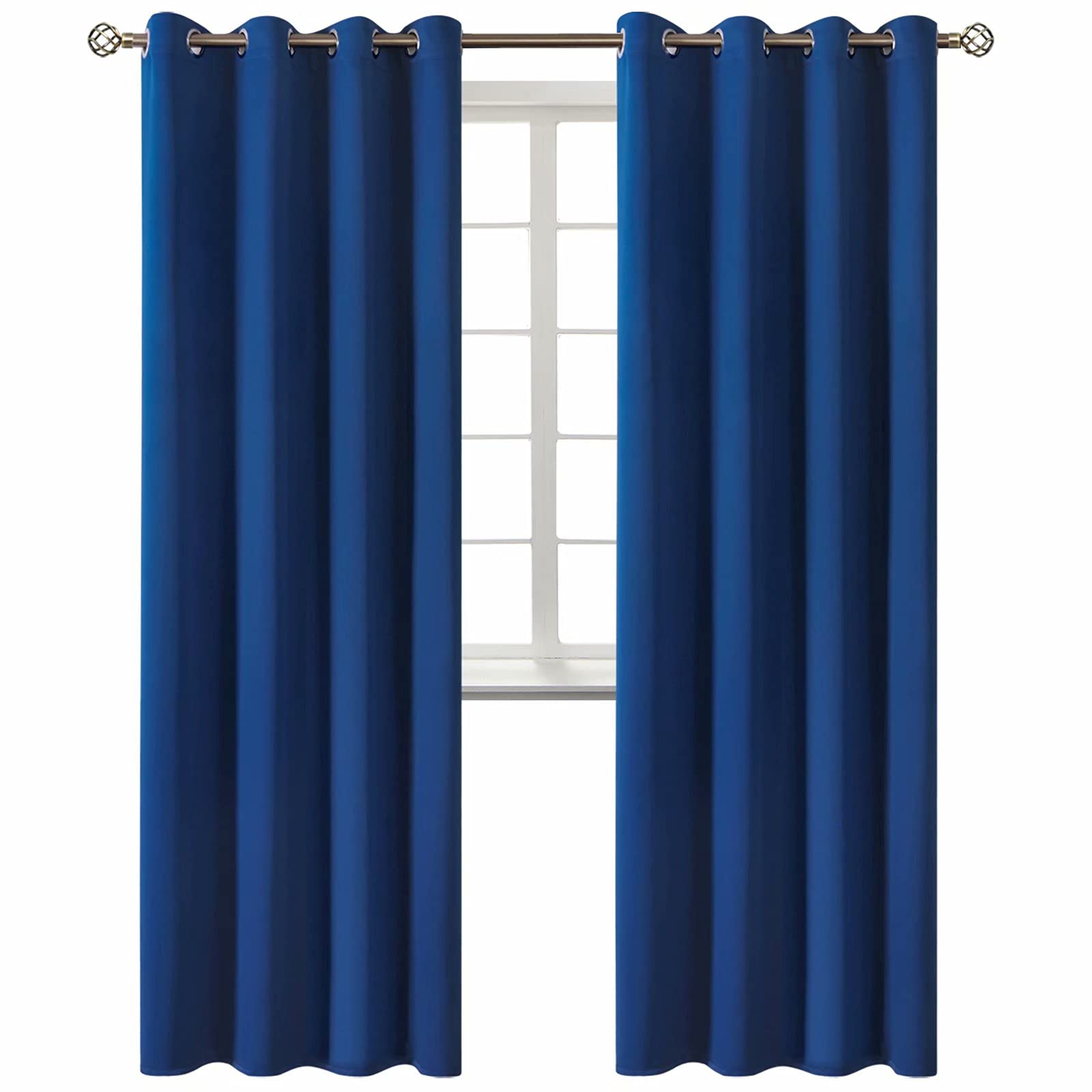 BGment Royal Blue Blackout Curtains for Living Room 84 Inch Long - 2 Panels