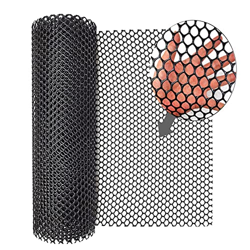 Image of SAI Balaji 3.3 Feet Height X 20 Feet Length UV Stabilized PVC Tree Guard Net Fencing net Fencing Mesh Anti Bird Net Black Color SBO12
