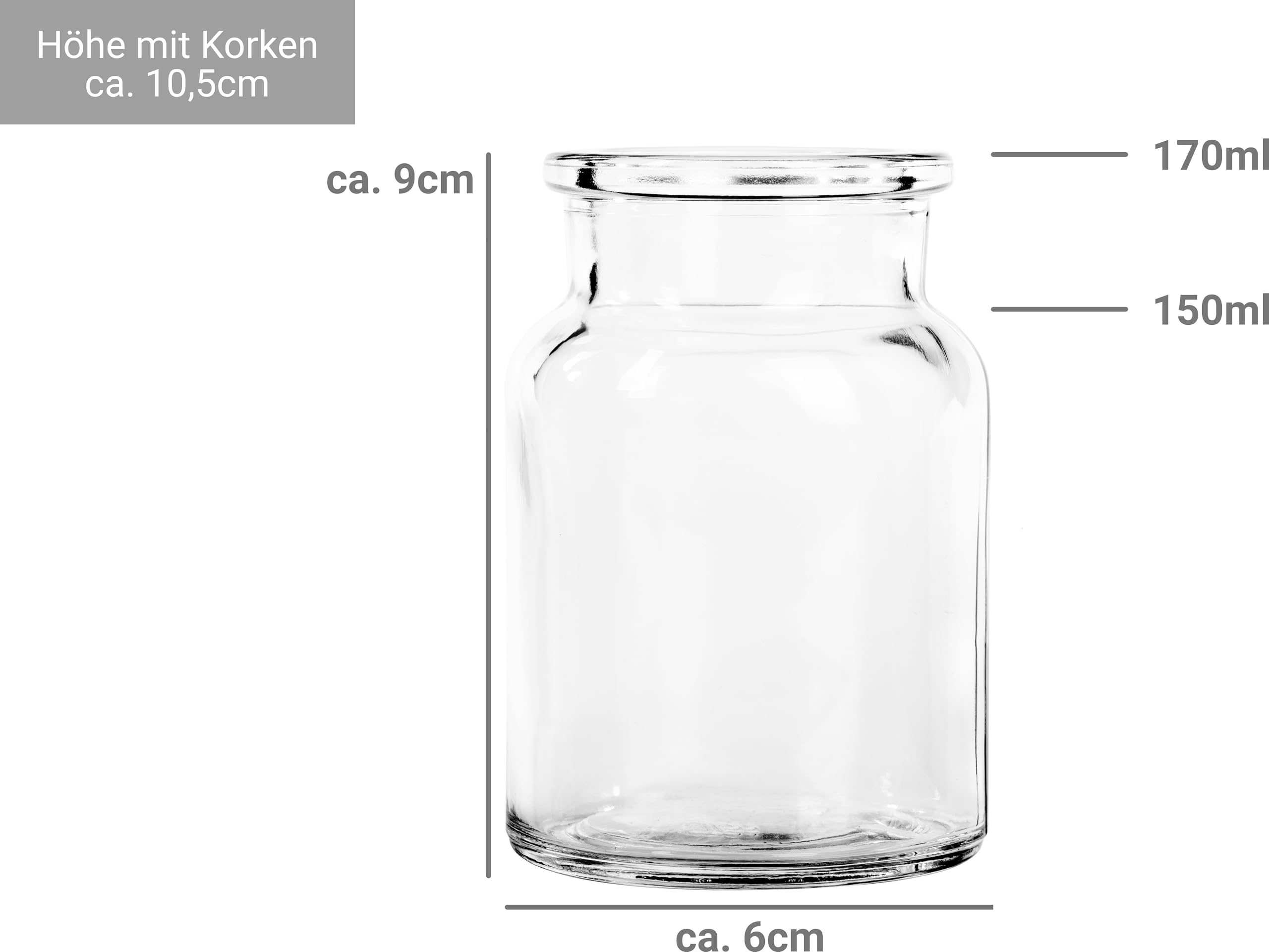 30x runde Gewürzgläser mit Korken - kleine Vorratsgläser Set | Gewürzdosen, Glasbehälter und Vorratsdosen - Korkenglas für Gewürze und Kräuter in der Küche