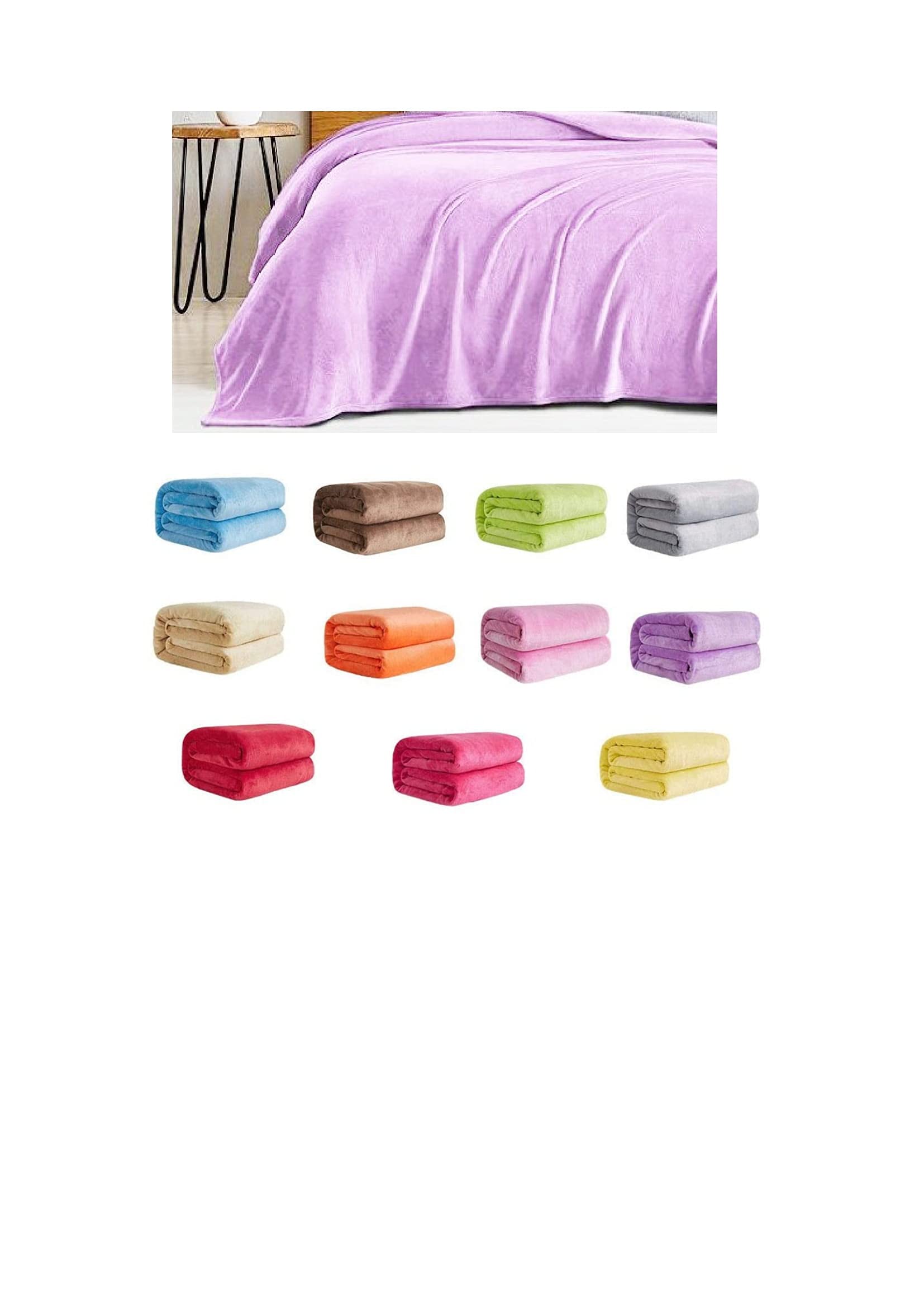 Sleep Well Soft & comfy Micro Flannel Blanket - 240GSM, Single 160x220cm - Pink