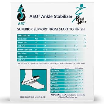 Med Spec ASO Speed Lacer Ankle Stabilizer Brace Sprain Support White SM | Orthopedic Speed Lacing Ankle Brace for Men, Women, Teens, And Kids, Bilateral, Workouts, Everyday Ankle Protection. 223602