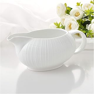 Bateau à sauce Le lait de café simple et américain du café peut avoir une tasse à lait de bec d'aigle, de nouveau lait en céramique à rayures, une tasse de lait de grande capacité 500 ml Saucières