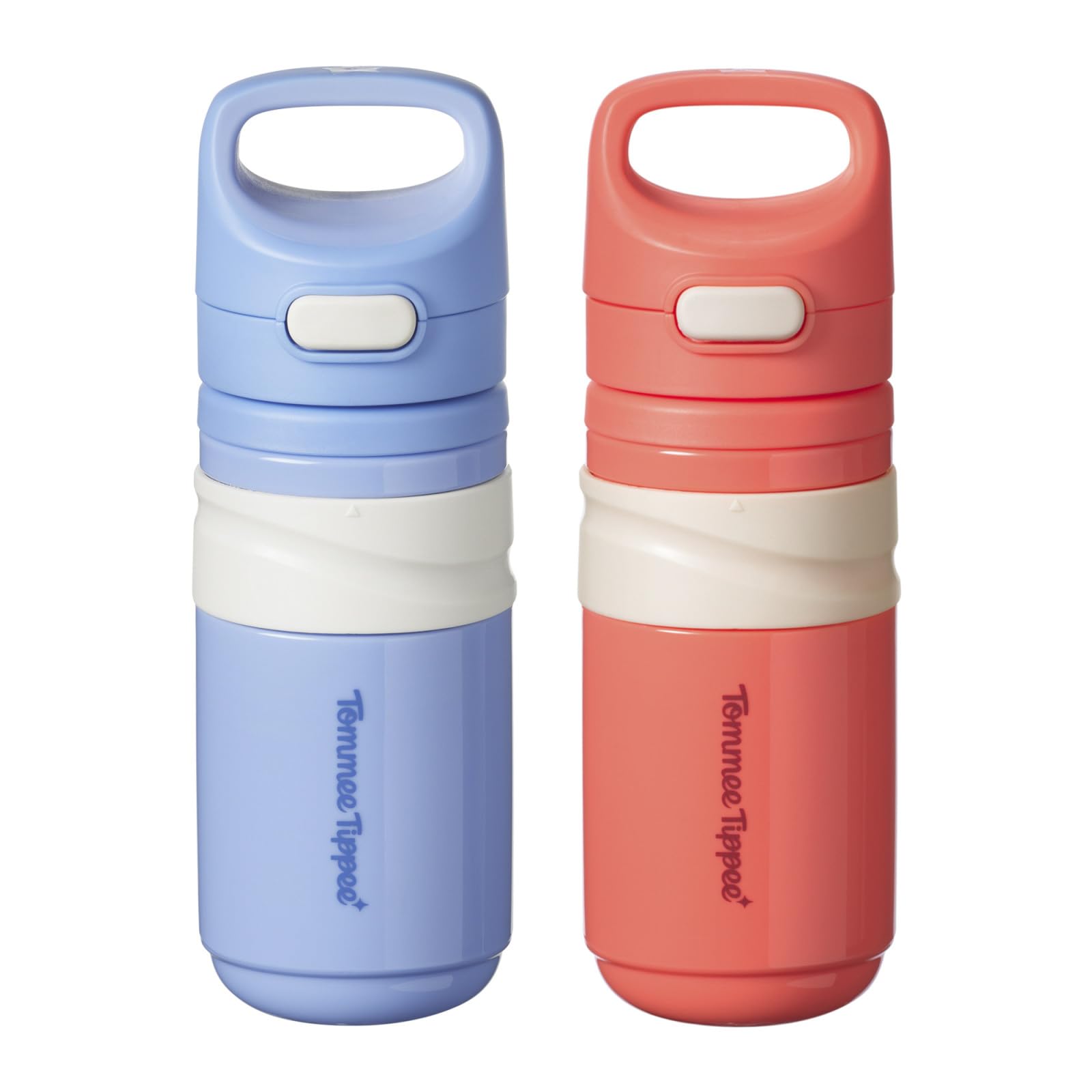 Tommee Tippee Insulated Flip Top Sporty Spill-Proof Toddler Water Bottle for 18 Months+, 11oz, Push-to-Open Lid Helps Keep Spout Clean, Pack of 2, Blue and Red