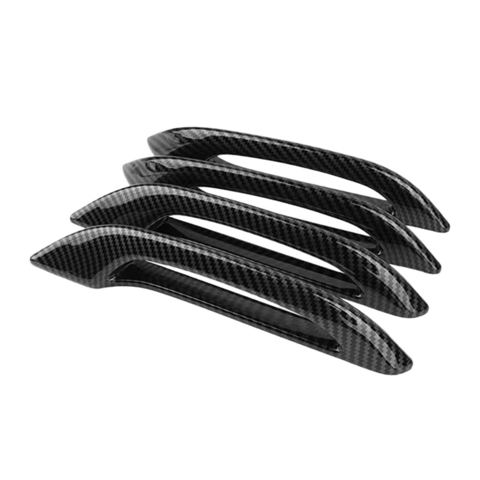 DSPOLIMV Outer Door Handle Cap Compatible with Tesla for Model 3 Y 2021 2022 4Pcs Glossy Carbon Fiber Style Car Exterior Door Handle Cover Anti-Scratch Protector