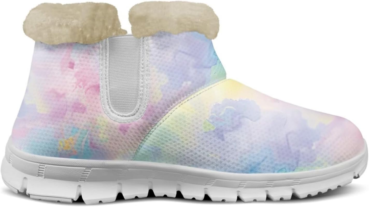 chaqlin Winter Snow Boots Non Slip Causal Outdoor Work Boots Womens Wide Lightweight Flat Heels Ankle Boots Flannel Fur Lined Soft Cozy Boots