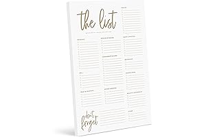 Bliss Collections Tear-Off Gold Magnetic Grocery List Notepad