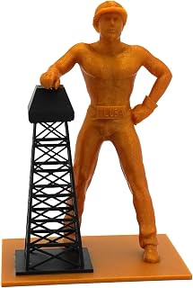 Tulsa Golden Driller Replica Statue – 7-Inch Oil Worker Figurine – Historic Route 66 Icon – Made for Collectors, Travelers, and Tulsa Enthusiasts