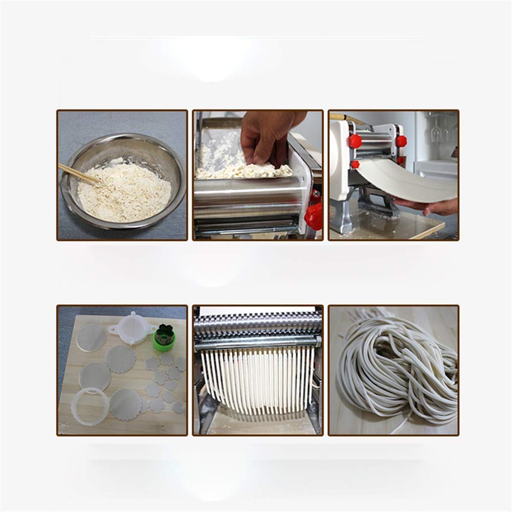 Macchina per Noodles, Macchina per Pasta 180W Multifunzione in Acciaio Inossidabile Commerciale Noodle Making Pasta Maker Rullo per Pasta Macchina per Tagliare Noodle Tagliapasta Domest