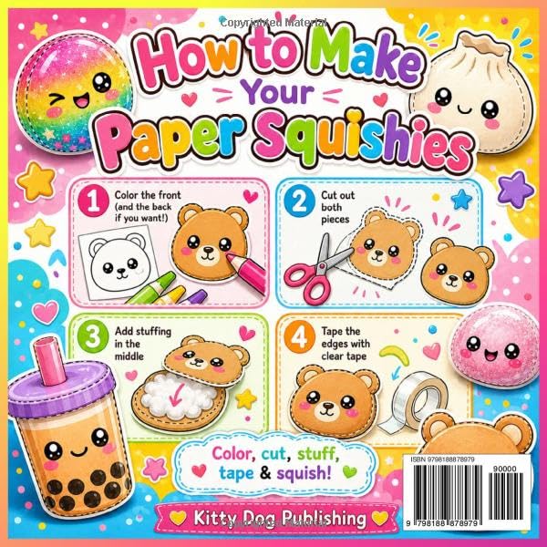 Color & Cut Paper Squishies: 20 Kawaii Designs to Color, Cut & Make: A Fun Activity Book for Kids – Color, Cut, Stuff & Tape Your Own Cute Paper Squishy Toys image 3