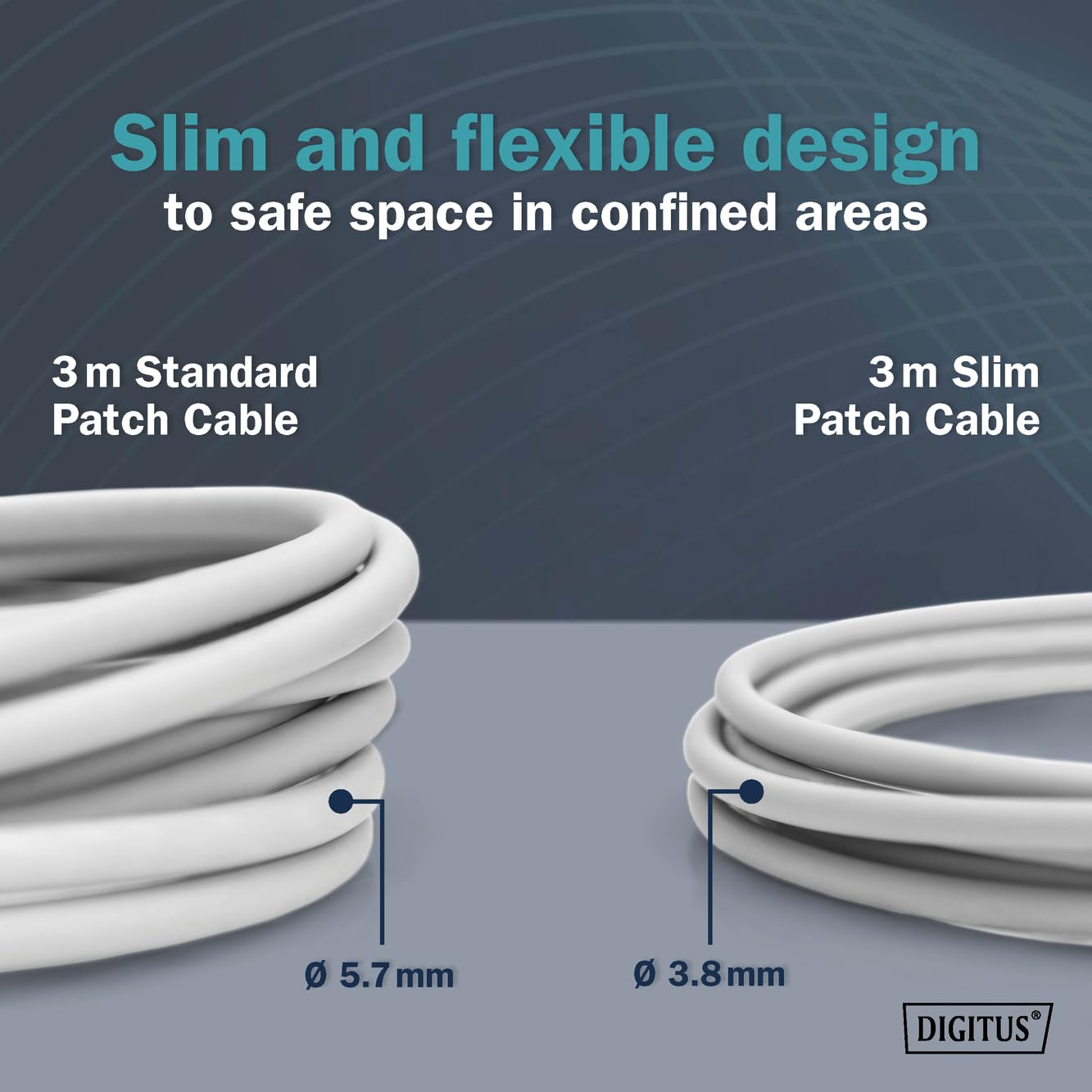 DIGITUS Câble LAN Cat 6A – 3 m – 10 pièces – Slim – F/FTP – Gris | 10 Gbit/s – Blindé – PoE+ – AWG 32/7 – LSZH – Câble réseau RJ45 – Compatible Cat 6 et Cat 7