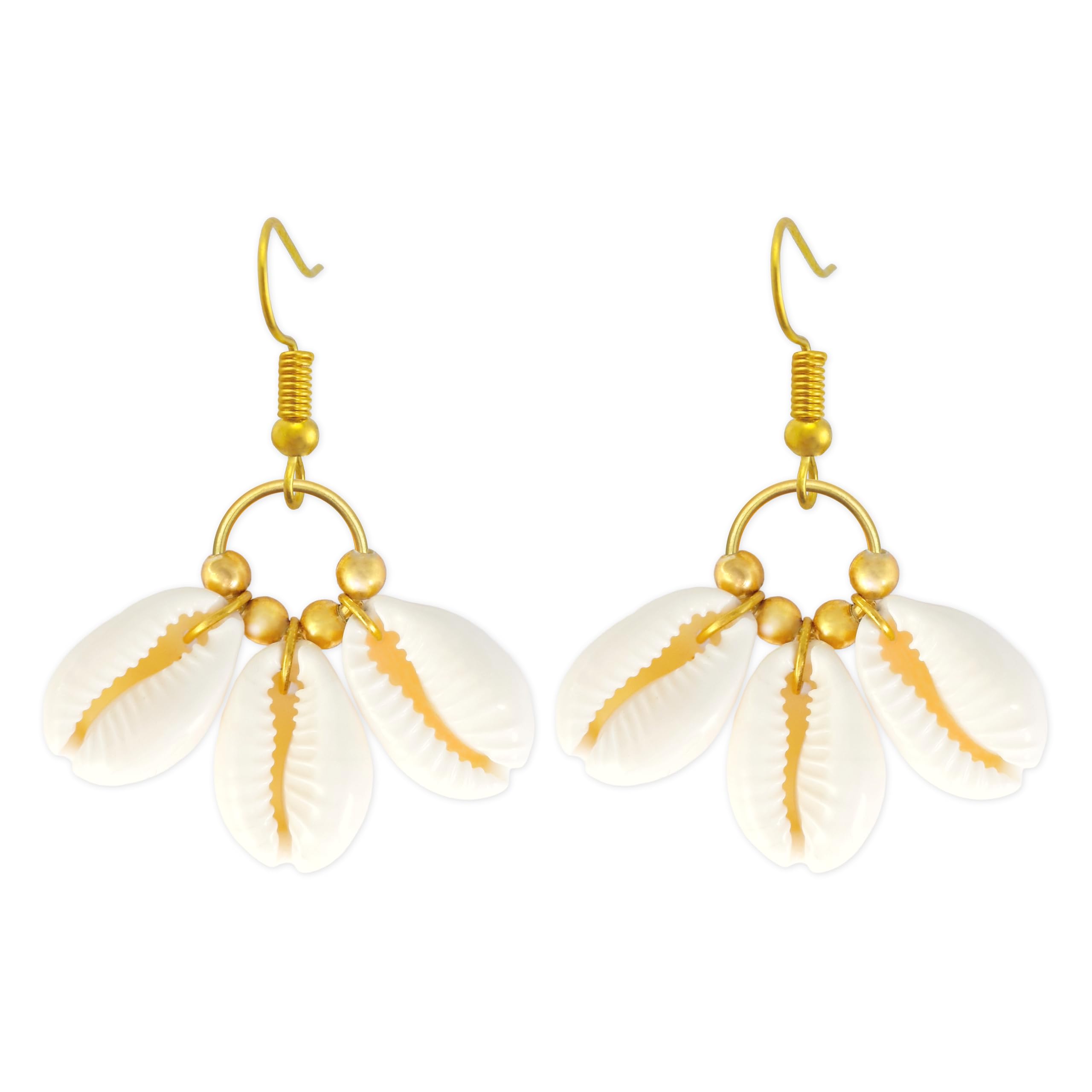 HandCrafted Sea Shell Earrings For Women and Girls Natural Antique Aesthetic Beach Cowrie Shell Fashion Boho Unique Jewellery Drop And Dangler Earrings (B0C3XY52QP) Amazon Price History, Amazon Price Tracker