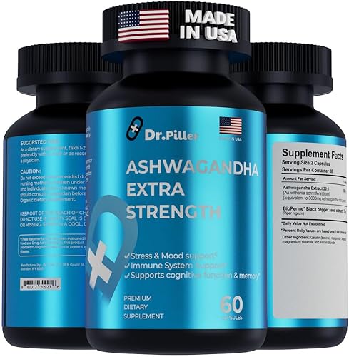Ashwagandha Extra Strength Stress | Apoyo del estado de ánimo | Alivio del estrés | Aumenta la energía | Apoyo inmunológico y cognitivo | Fórmula