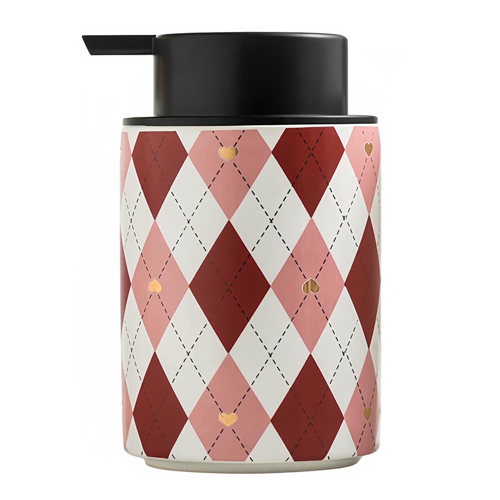 Yofab Red Countertop Soap Dispenser With Pump, Refillable Lotion For Bathroom Ceramic Shampoo Vintage Bathroom Decor(Red)