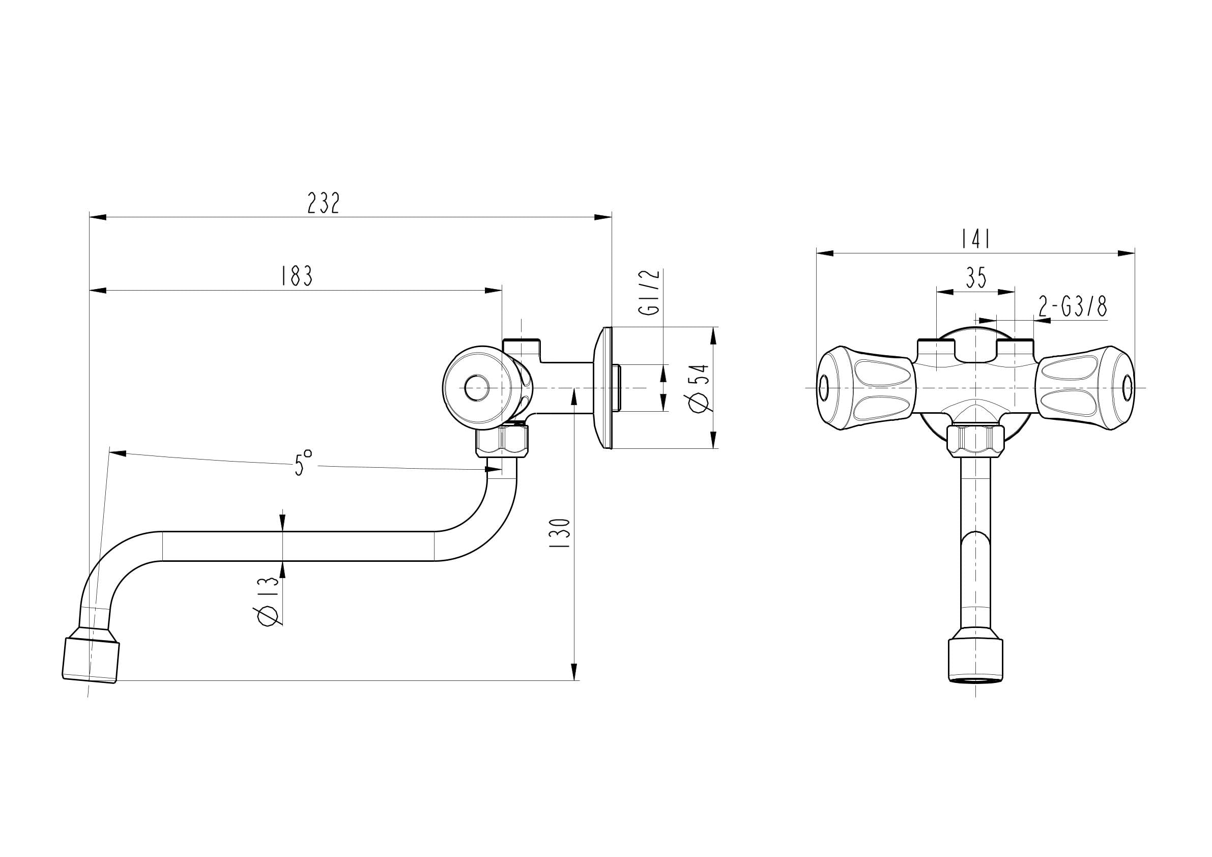 Thermoflow Mały przepływowy podgrzewacz wody 3,5 kW z armaturą Typ/model: ELEX35ARM