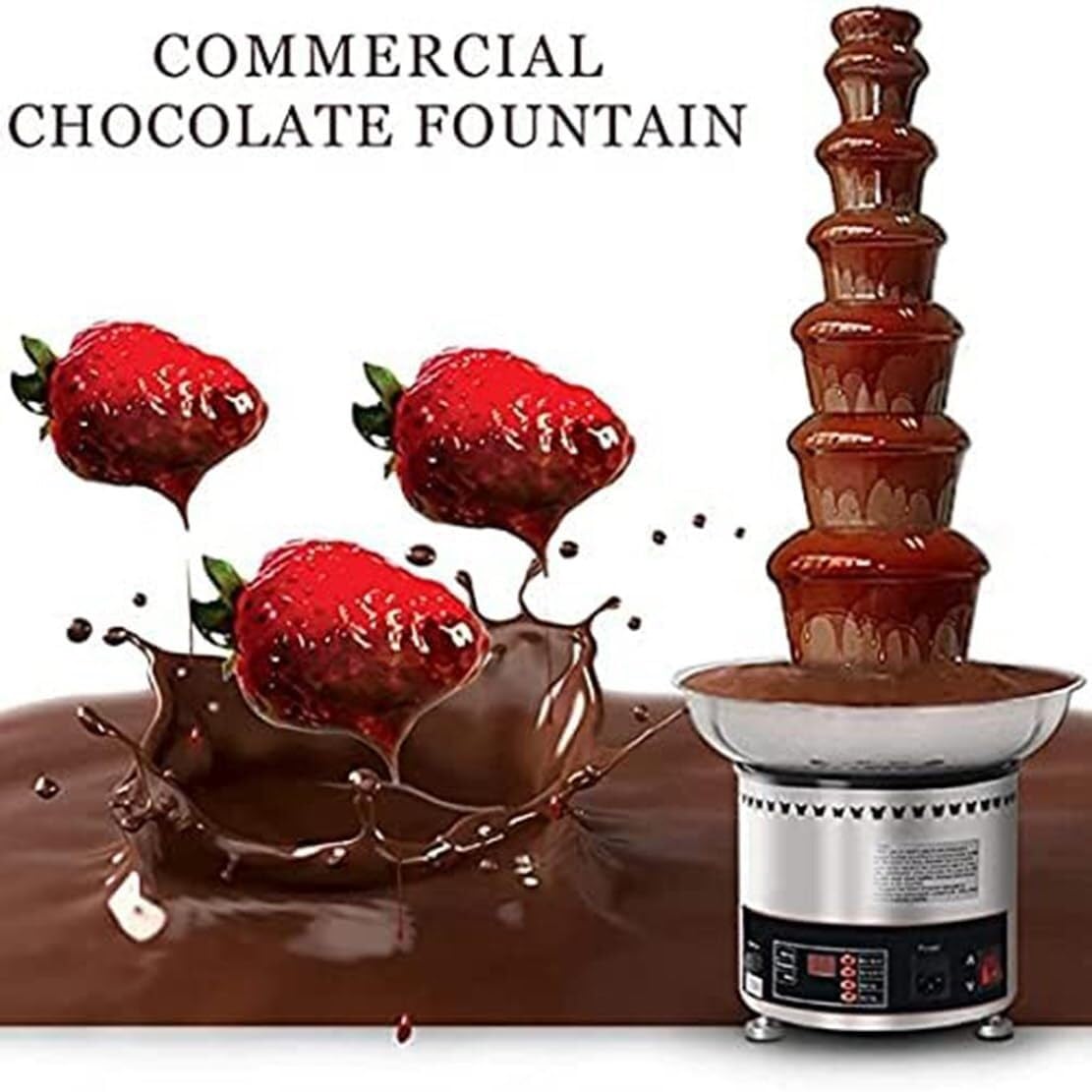 UMJIGF Commercial Chocolate Melting Machine with Hot Melting Pot Base, Chocolate Fountain Fondue Set, Adjustable Settings, for Graduation Ceremony Hotel Wedding Western Restaurant,5Tier