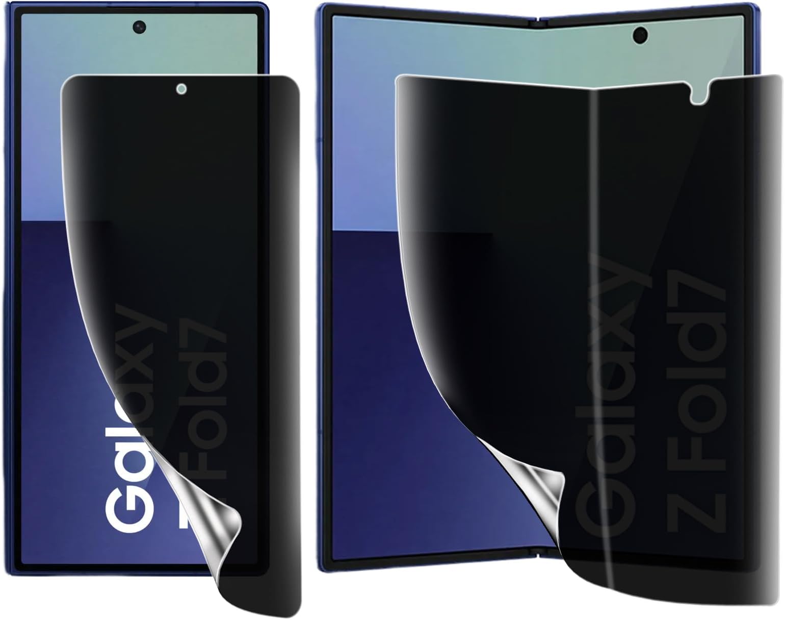 [Guide Frame Included, Easy Installation] For Galaxy Z Fold 7 Anti-Peeking Film, Soft TPU Material, Fingerprint Authentication, Not Easy to Remove, Bubble Free, Scratch Repair, For Galaxy Z Fold 7