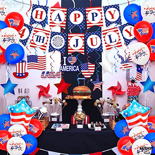 Katchon, Happy 4Th Of July Banner Set - Huge, Pack Of 37 | 4Th Of July Balloons For 4Th Of July Decorations | 4Th Of July Float Decorations | Patriotic Float Decorations | Fourth Of July Decorations #TOP1