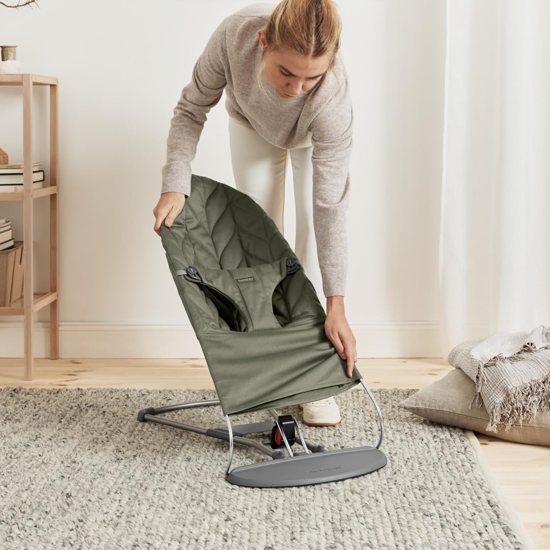 BabyBjörn Transat Bliss, Tissé, matelassage Pétale, Vert foncé