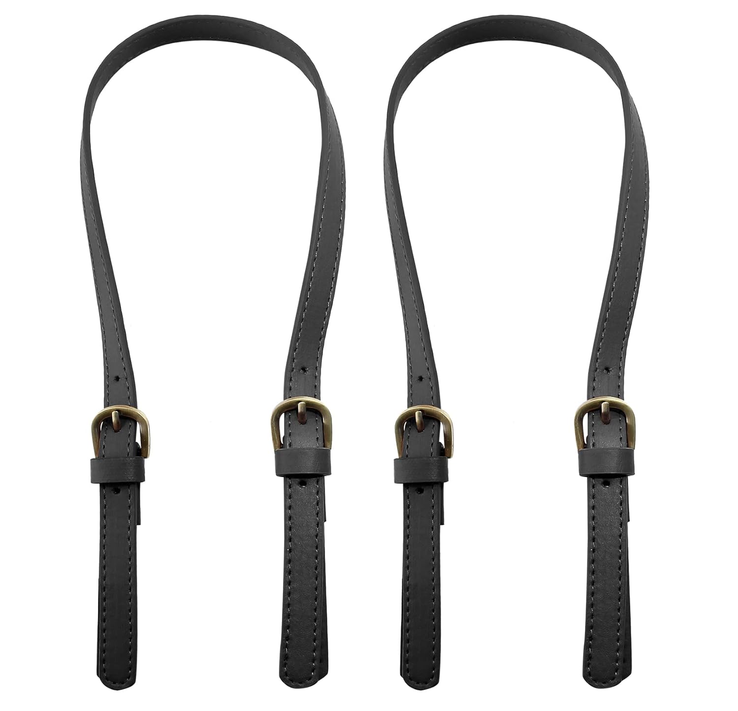 Murtenze 2 Pack 65cm to 71cm Adjustable Handbag Handles, Black Leather