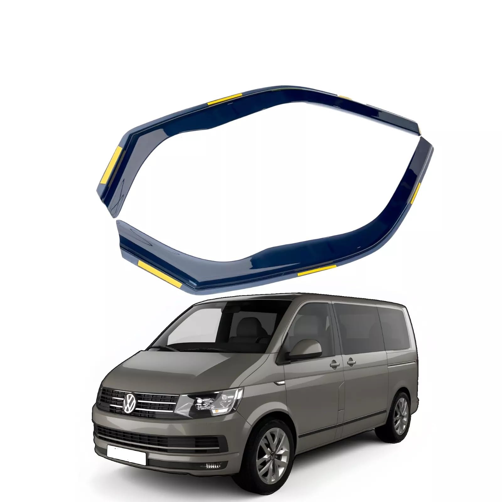 Kit 2 Deflettori Aria Nero Fumé Antivento per Finestrini Laterali Anteriori Compatibile con VW Transporter T5 T6 2003-2019