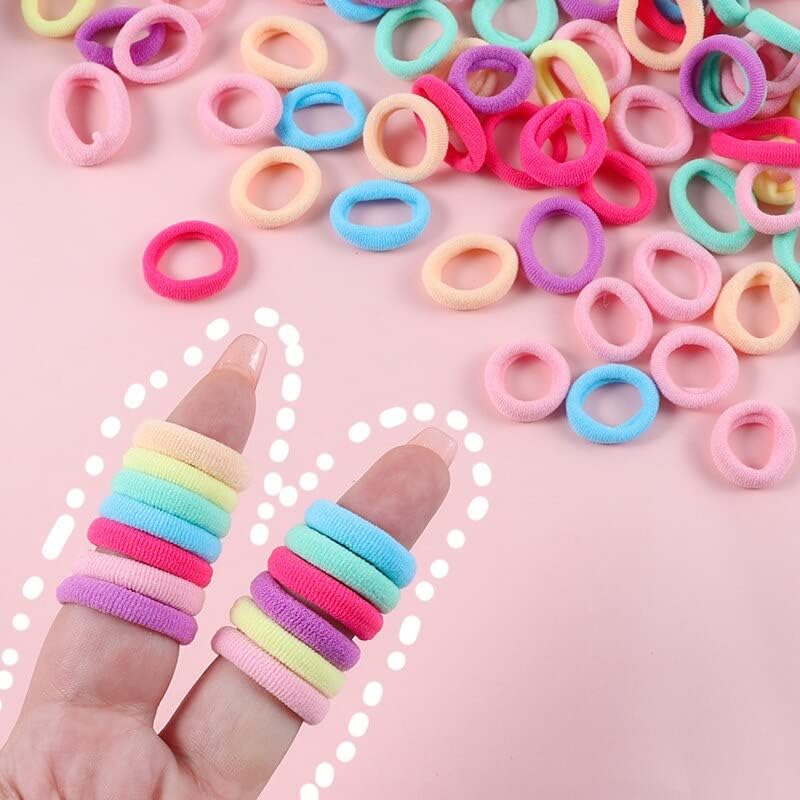 Miniatura 6 de 100 ligas elásticas pequeñas para el cabello, bandas elásticas para el cabello, bandas de goma multicolor, accesorios para el cabello para niñas,