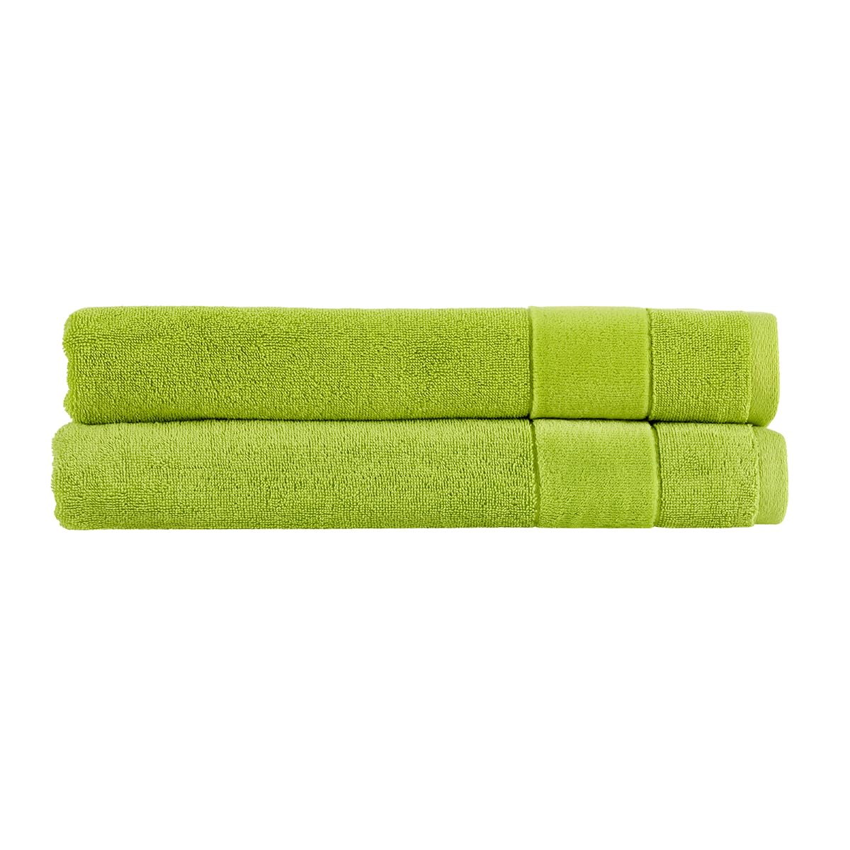Christy Prism Bath Sheet Set | 2 pieces | Vibrant Colours | 100% Turkish Cotton | Super Soft and Fluffy | Quick Dry | Mojito Light Green