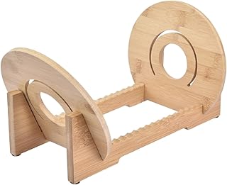 Eastuy Vinyl Record Storage Holder, Bamboo Vinyl Record Storage Organizer Slotted Design Vinyl Record Display Stand Music Albums Display Rack, Stacks Up To 50 Albums, 7 Or 12 Inch LPs